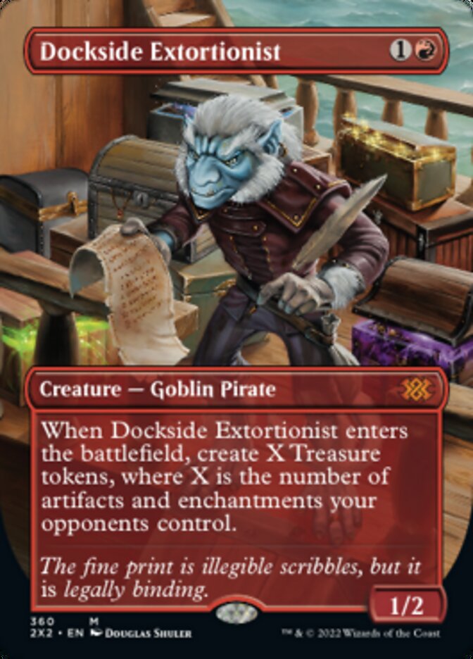 Dockside Extortionist (Borderless Alternate Art) [Double Masters 2022] | Cards and Coasters CA