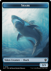 Elemental // Shark Double-Sided Token [Bloomburrow Commander Tokens] | Cards and Coasters CA