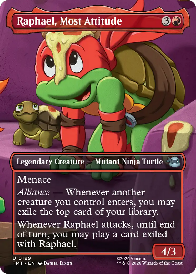 Raphael, Most Attitude (Borderless) [Teenage Mutant Ninja Turtles] | Cards and Coasters CA