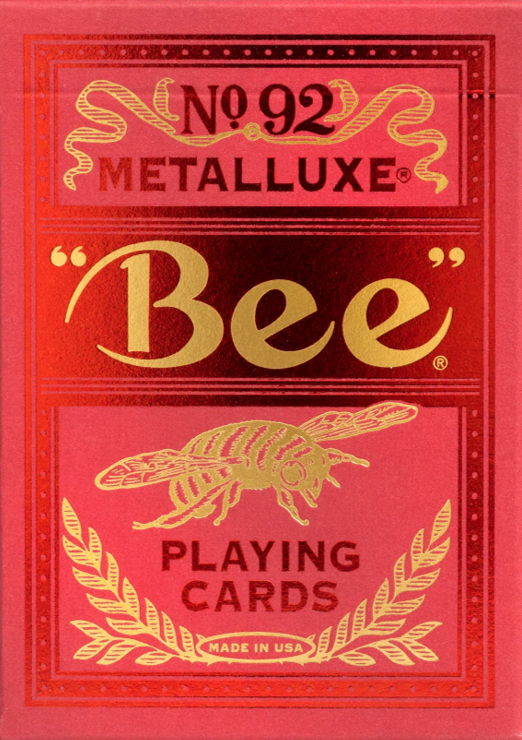 Bee Playing Cards - Red Metalluxe | Cards and Coasters CA