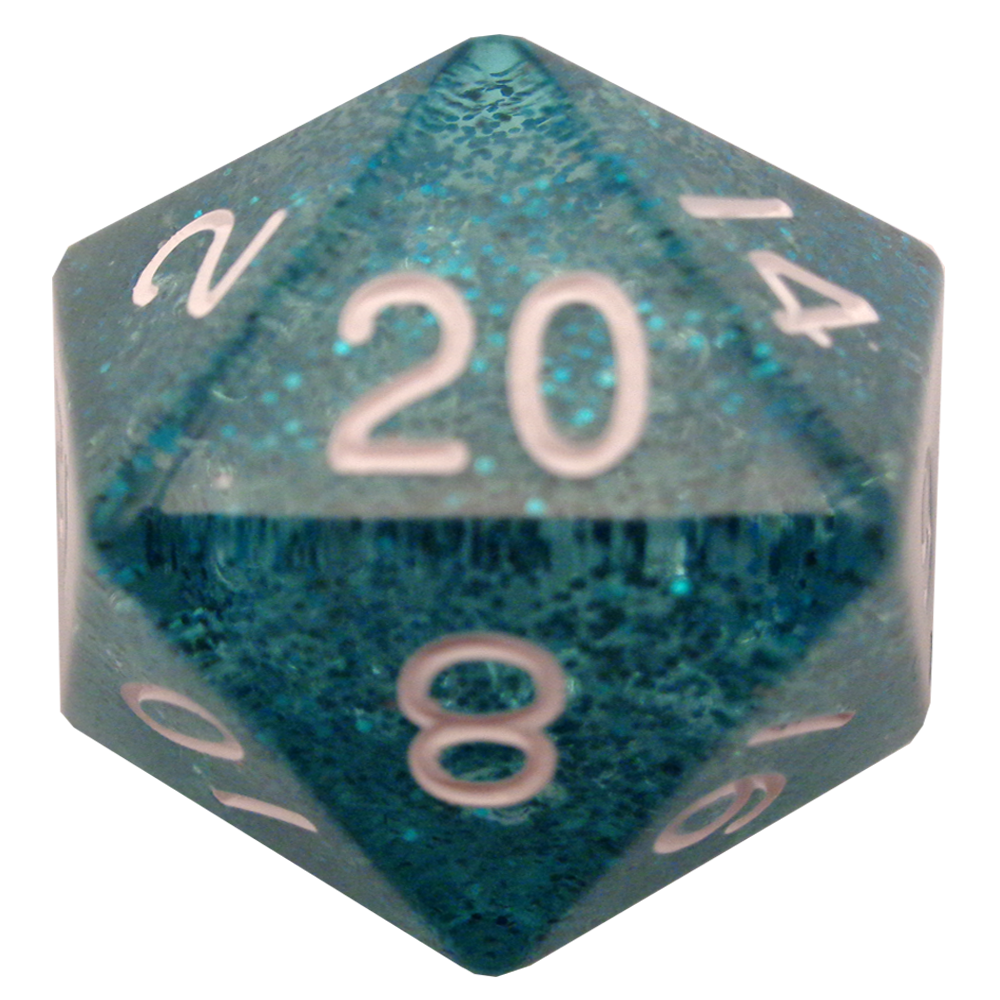 FanRoll Dice: D20 Ethereal light Blue | Cards and Coasters CA