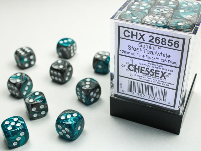 Chessex - Steel Teal with White | Cards and Coasters CA