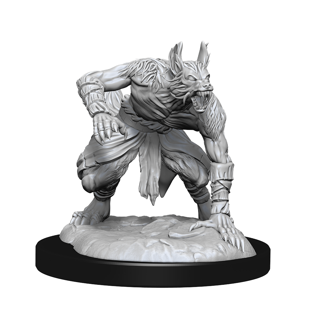 D&D Unpainted Minis Jackalwere & Jackal | Cards and Coasters CA