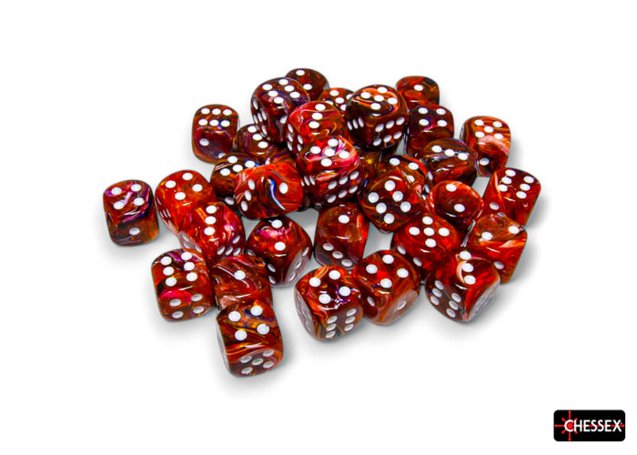 Chessex 36 D6 dice - Symphony/white | Cards and Coasters CA