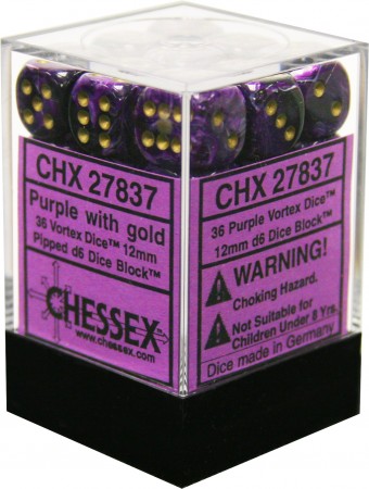 Chessex - Vortex - Purple Gold Set of 36 | Cards and Coasters CA