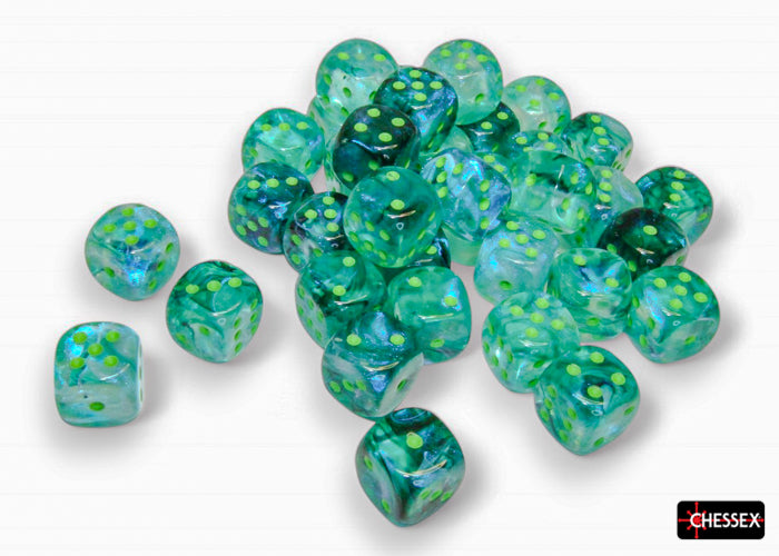 Chessex, 36 D6 Kelp/Light green  Luminary | Cards and Coasters CA