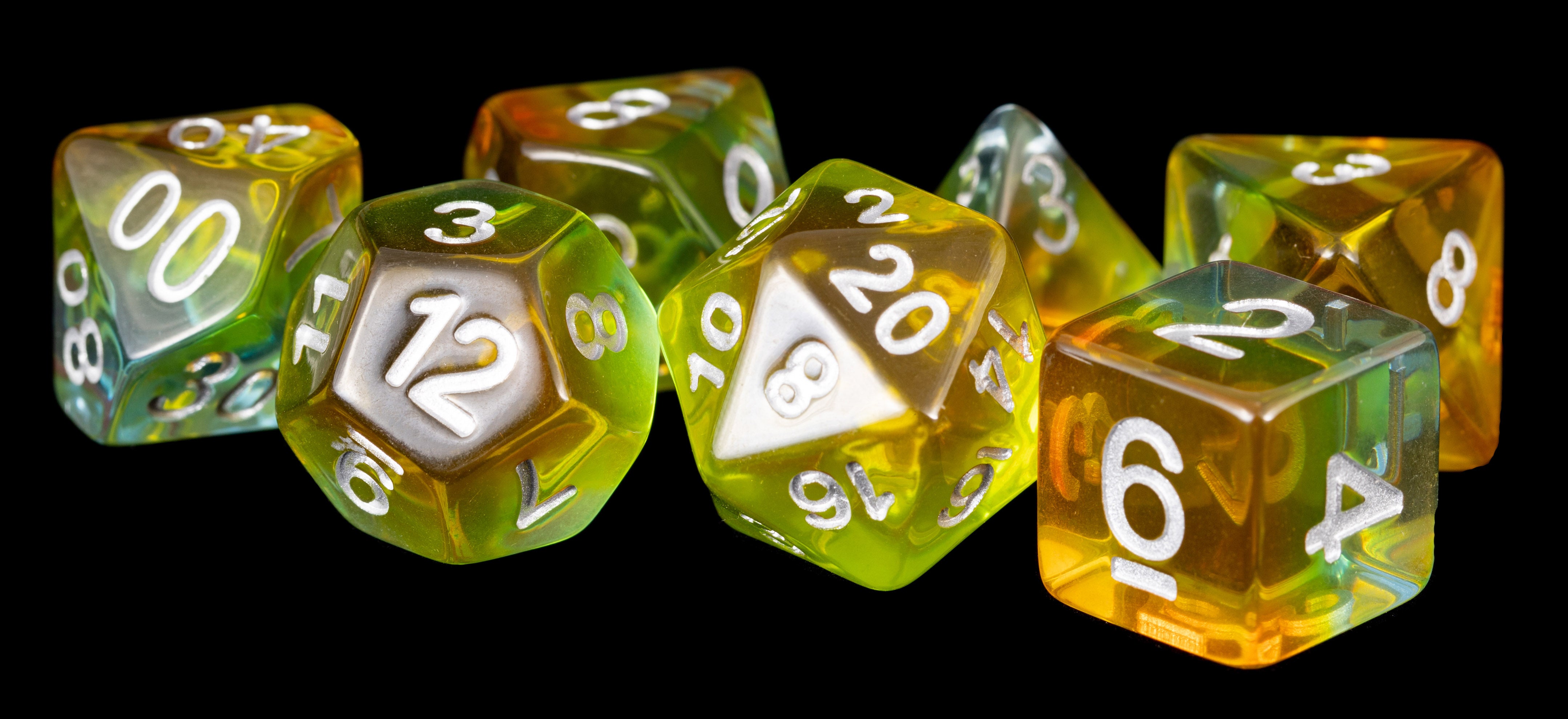 FanRoll Dice Set: Yellow Aurora | Cards and Coasters CA