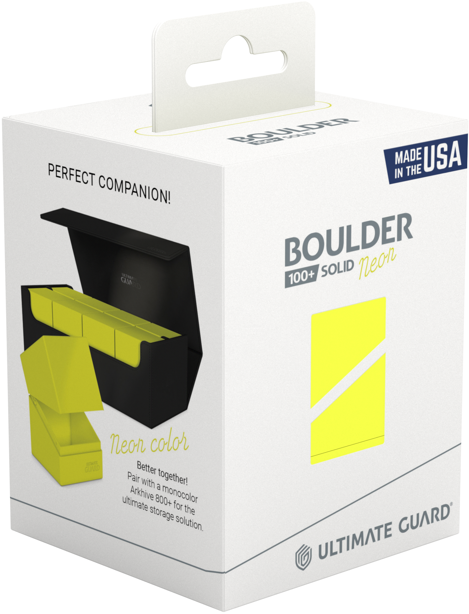 Ultimate Guard Deck Box: Boulder Neon Yellow | Cards and Coasters CA