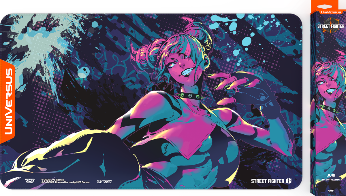 UVS Playmat - Street Fighter 6 Challenger Series Playmat Juri | Cards and Coasters CA