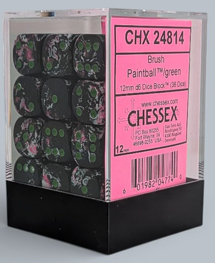 Chessex 36D6 Paintball/Green | Cards and Coasters CA