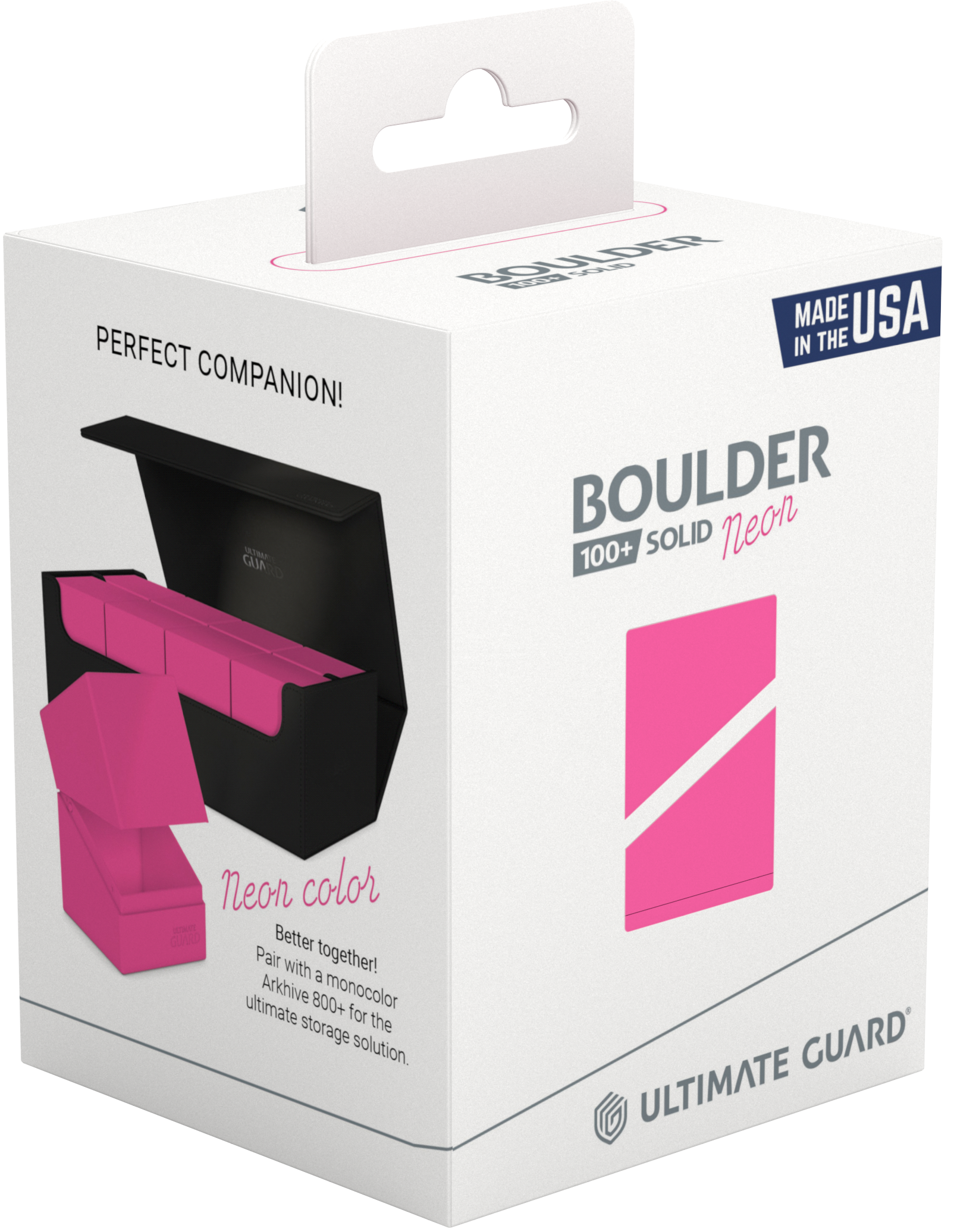 Ultimate Guard Deck Box: Boulder Neon Pink | Cards and Coasters CA
