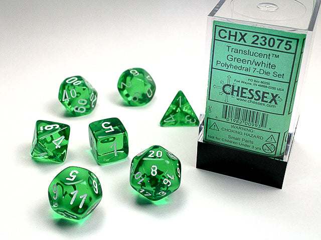 Chessex Translucent - Green / White | Cards and Coasters CA