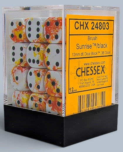 Chessex 36D6 Sunrise/Black | Cards and Coasters CA