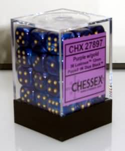 Chessex - Lustrous - D6 Cube Purple/Gold | Cards and Coasters CA