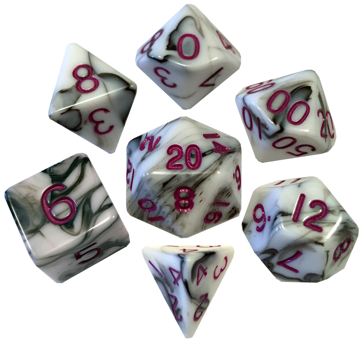 FanRoll Dice Set: Marble with Purple | Cards and Coasters CA