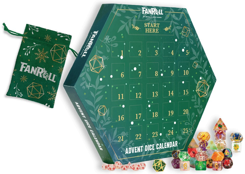 FanRoll: Holiday Dice Advent Calendar 2025 | Cards and Coasters CA