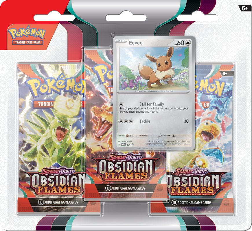Pokémon - Scarlet & Violet - Obsidian Flames 3 Pack Blister | Cards and Coasters CA