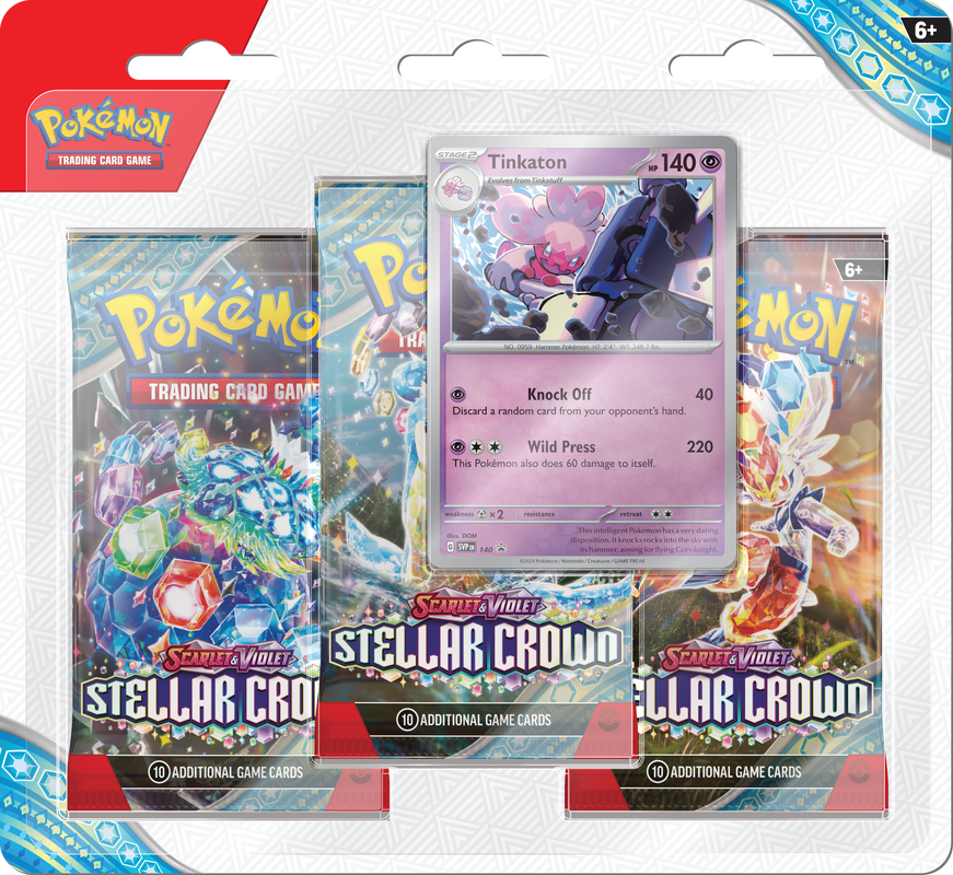 Pokemon Stellar Crown Blister Pack 3 Pack | Cards and Coasters CA