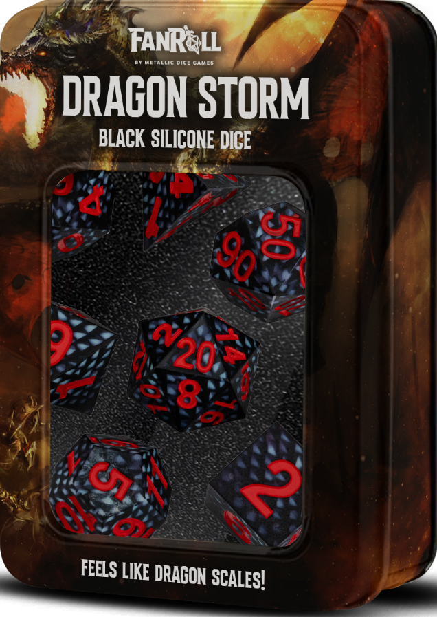 FanRoll Dice: Black Storm Scales | Cards and Coasters CA