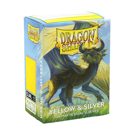 Dragon Shield Dual Matte Yellow and Sliver | Cards and Coasters CA
