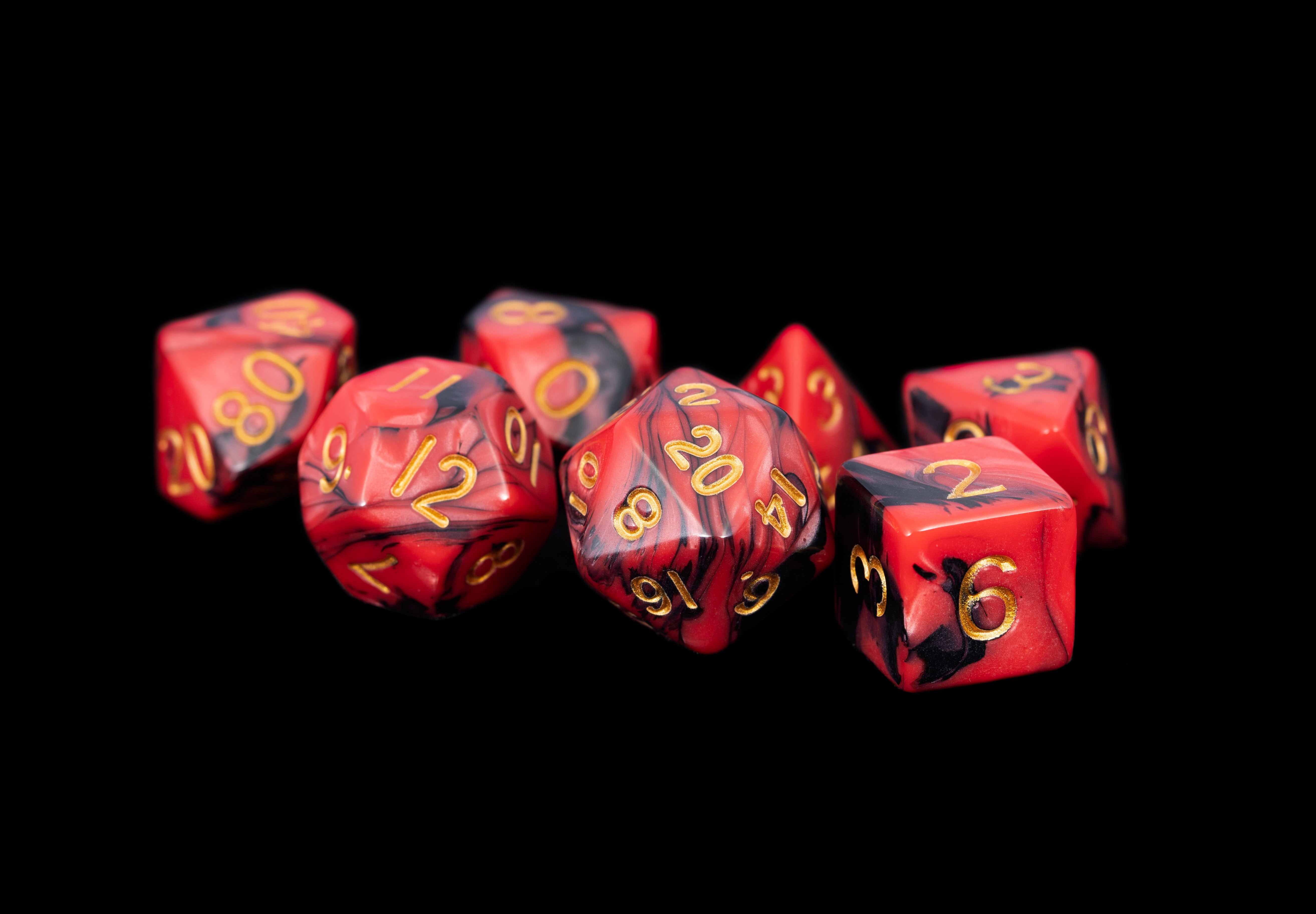 FanRoll Dice Set Red/Black/Gold | Cards and Coasters CA