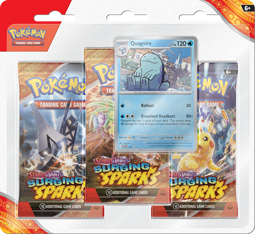 Pokemon: Surging Sparks Blister Pack 3 Pack | Cards and Coasters CA