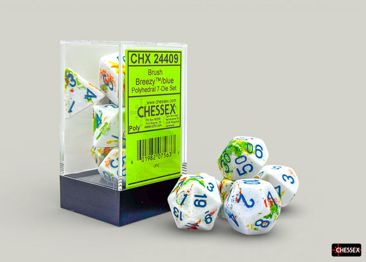 Chessex 7 Die Set Polyhedral Breezy/Blue | Cards and Coasters CA