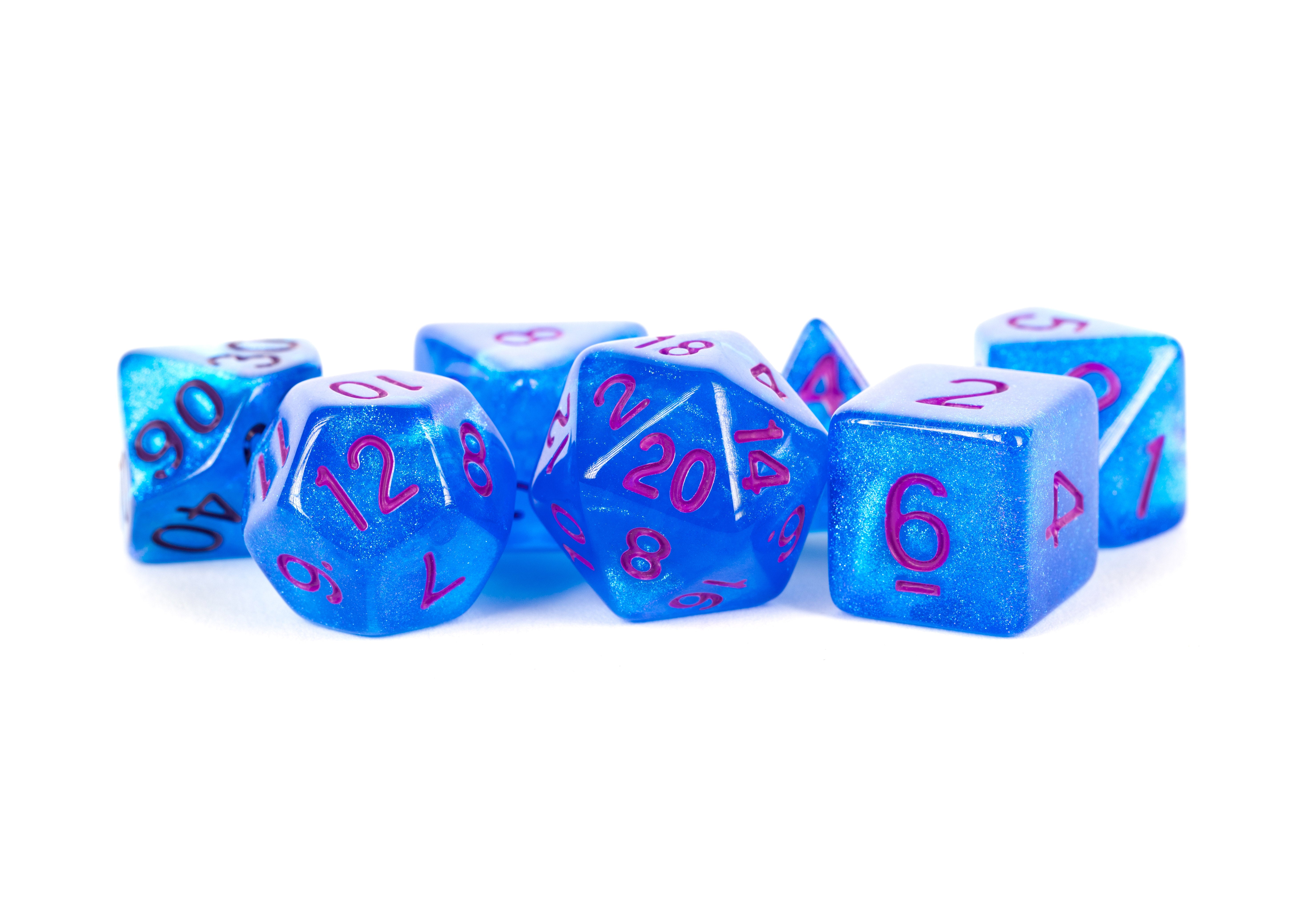 FanRoll Dice Set: Stardust Blue with Purple | Cards and Coasters CA