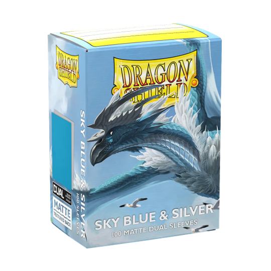 Dragon Shield Dual Matte Sky Blue and Silver | Cards and Coasters CA