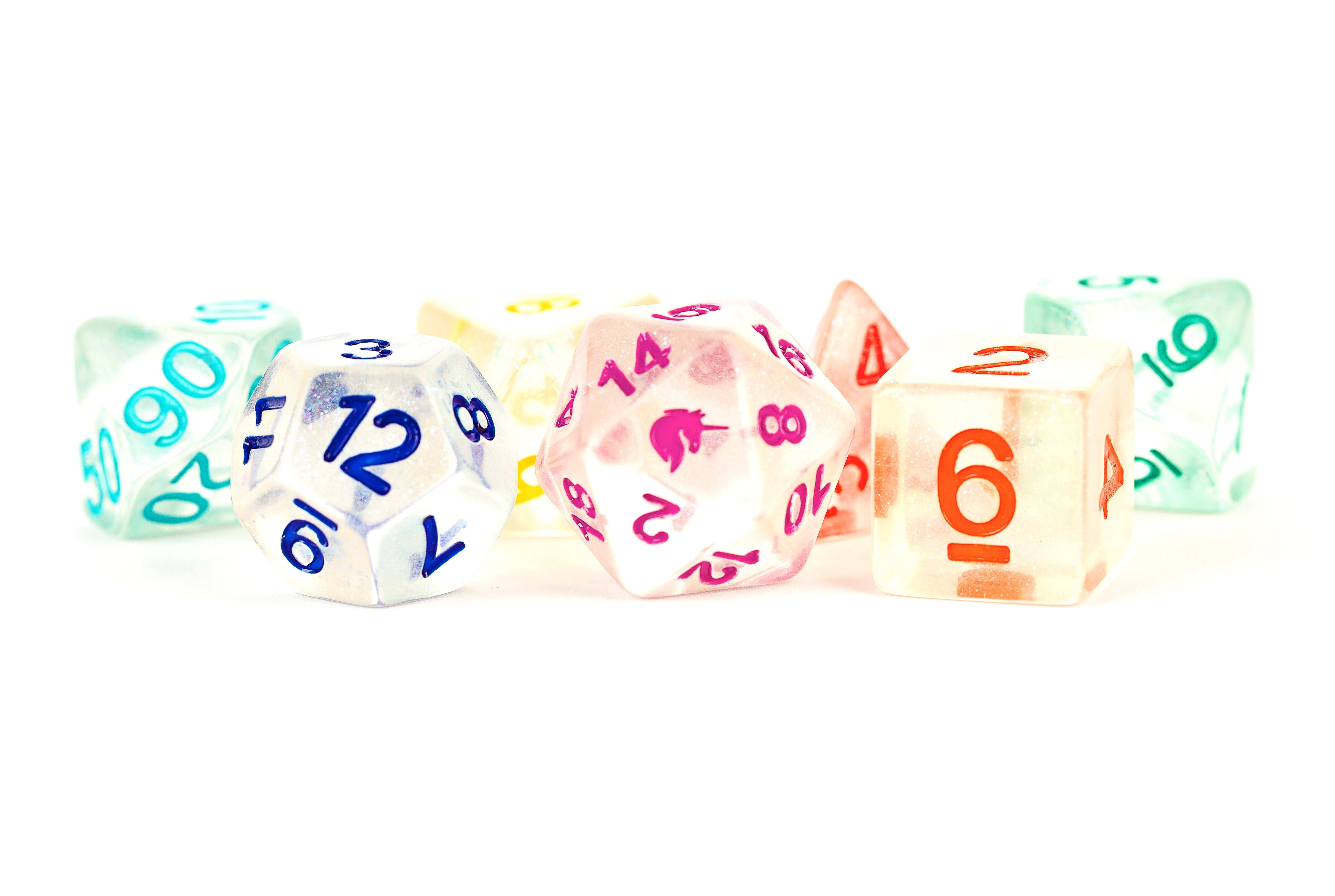 FanRoll Dice Set: Unicorn Rainbow Ice | Cards and Coasters CA