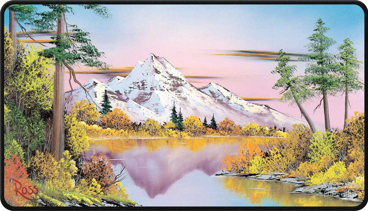Playmat: Bob Ross Mighty Mountain Lake | Cards and Coasters CA