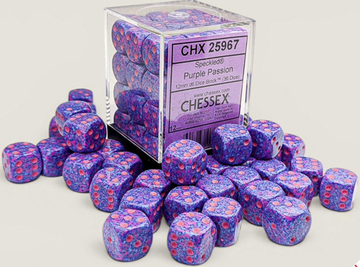 Chessex 36D6 - Speckled Purple Passion | Cards and Coasters CA