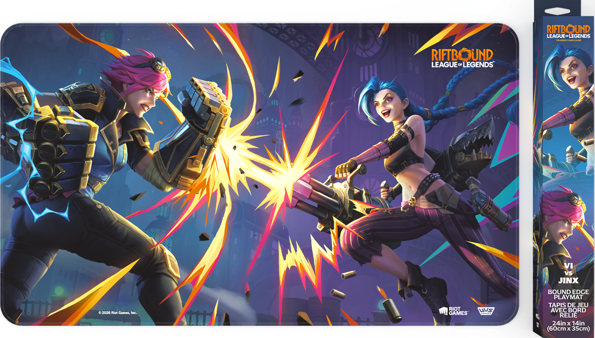 Riftbound Vendetta Playmat - Vi VS Jinx | Cards and Coasters CA
