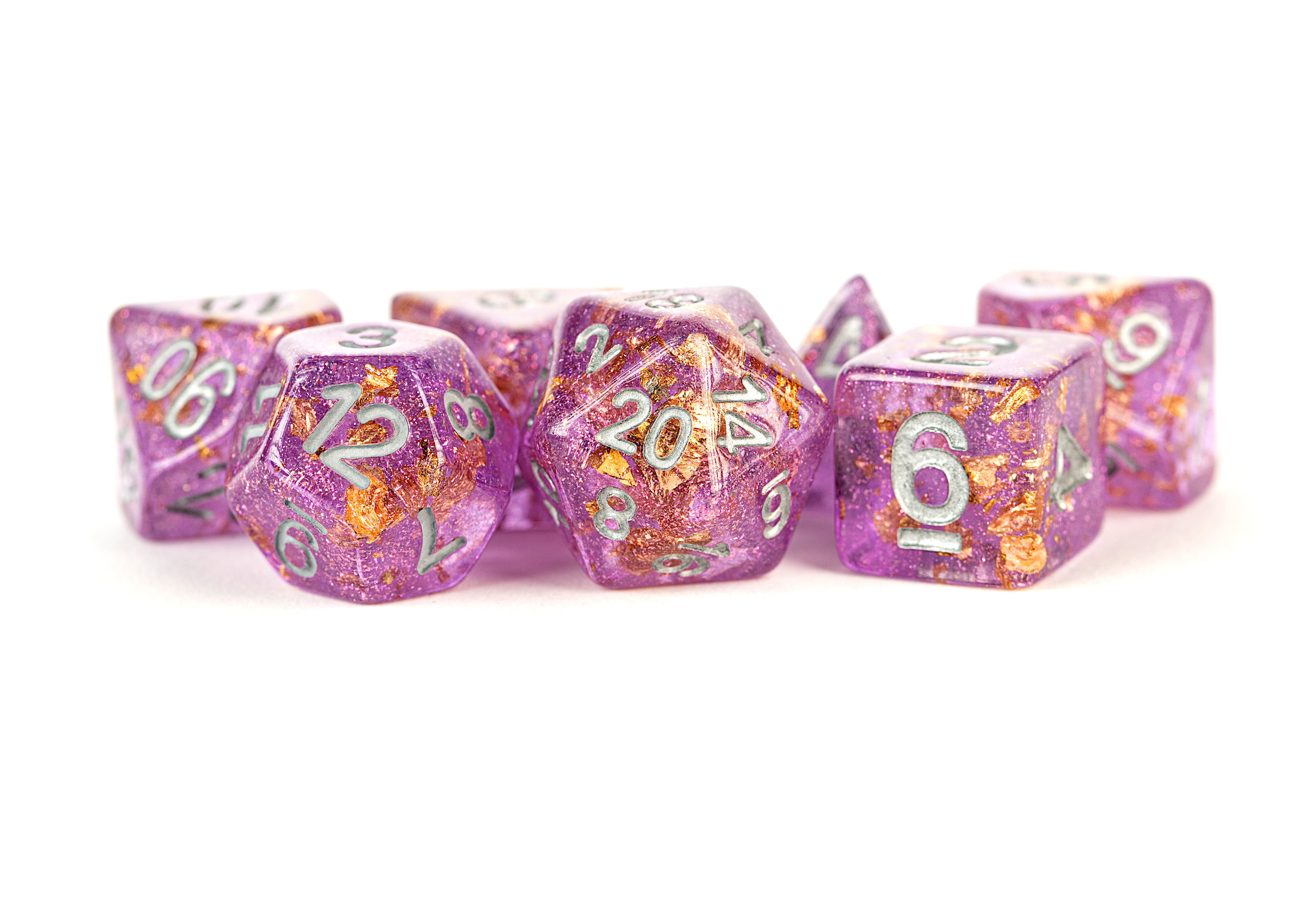 FanRoll Dice: Set Purple with Gold Foil | Cards and Coasters CA
