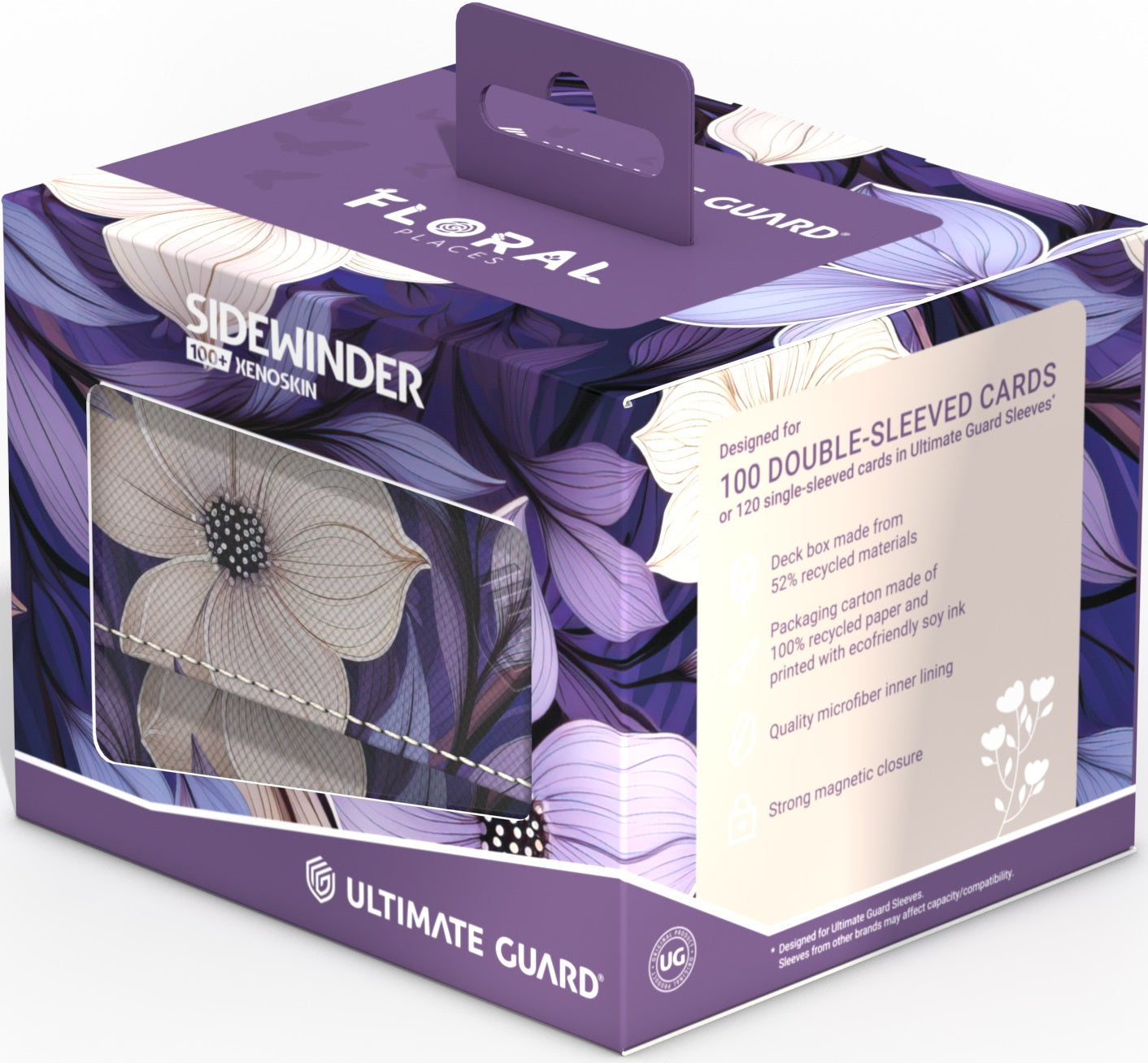 UG DECK CASE SIDEWINDER 100+ FLORAL MOONLIT GLEN | Cards and Coasters CA
