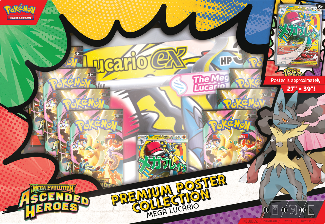 Pokemon - Ascended Heroes Premium poster Collection Mega Lucario EX | Cards and Coasters CA