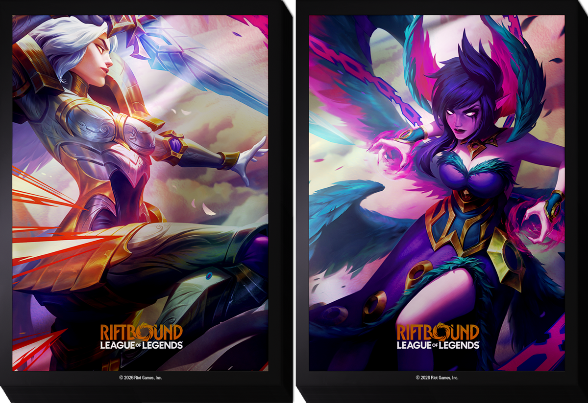 Riftbound Sleeves - Kayle VS Morgana | Cards and Coasters CA