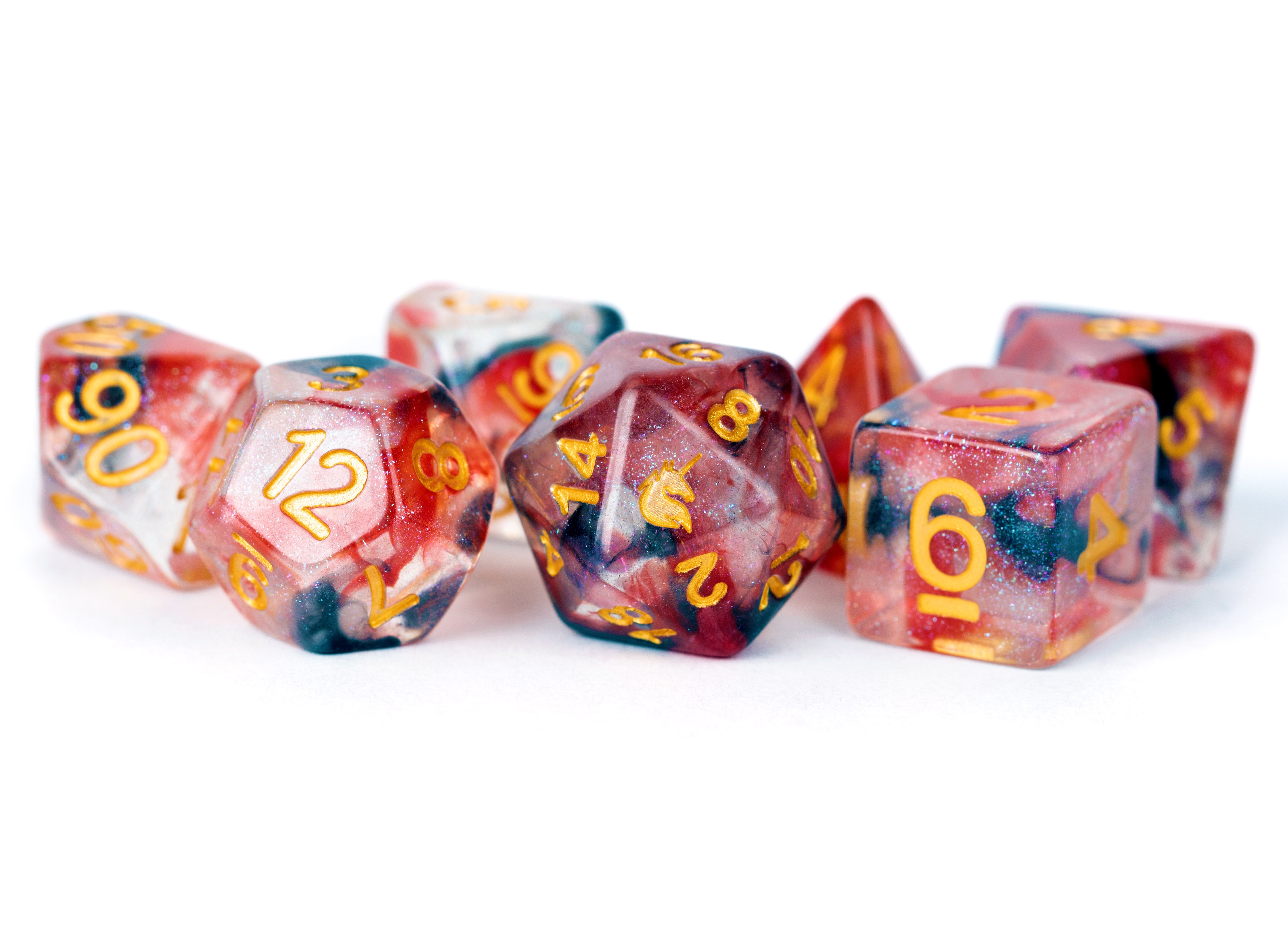 FanRoll Dice Set: Unicorn Phoenix Ash | Cards and Coasters CA