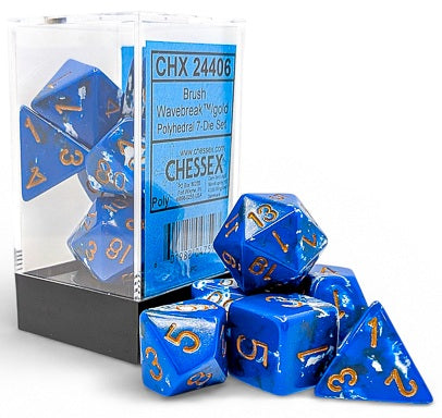 Chessex 7 Die Set Polyhedral Wavebreak | Cards and Coasters CA