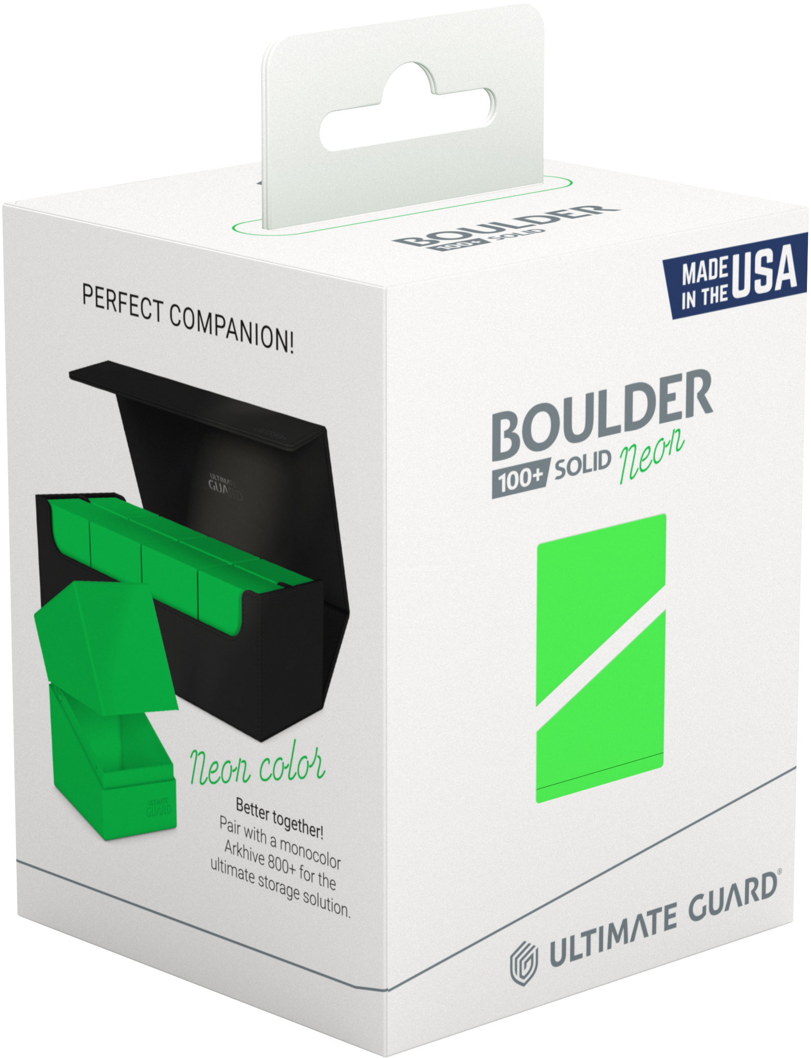 Ultimate Guard Deck Box: Boulder Neon Green | Cards and Coasters CA