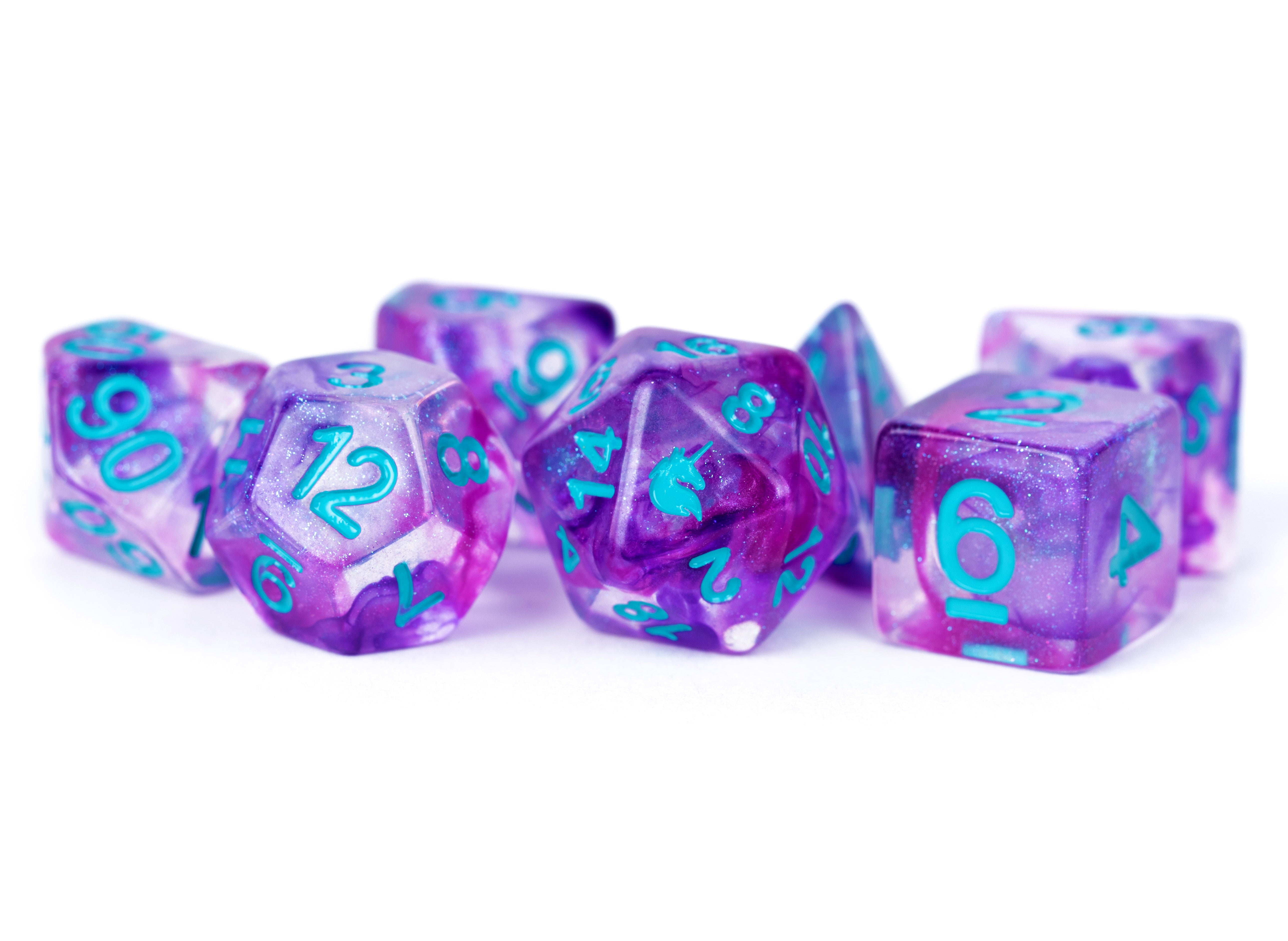 FanRoll Dice Set: Unicorn Violet Infusion | Cards and Coasters CA