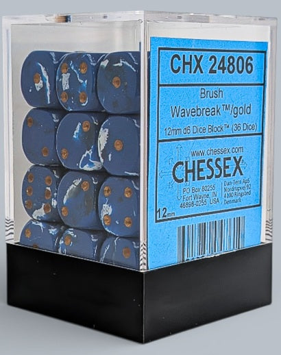 Chessex 36D6 Wavebreak/Gold | Cards and Coasters CA
