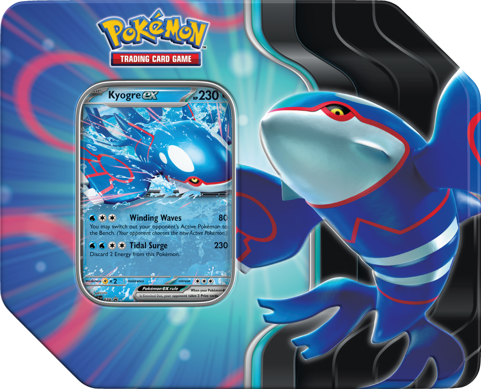 Pokemon: Sword & Shield: Kyogre EX Tin | Cards and Coasters CA