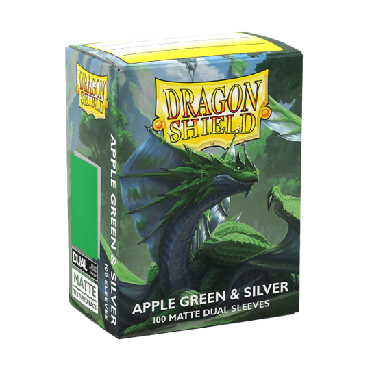 Dragon Shield Dual Matte Sky Green Apple and Silver | Cards and Coasters CA
