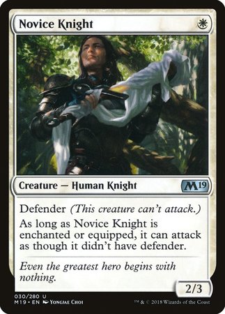 Novice Knight [Core Set 2019] | Cards and Coasters CA