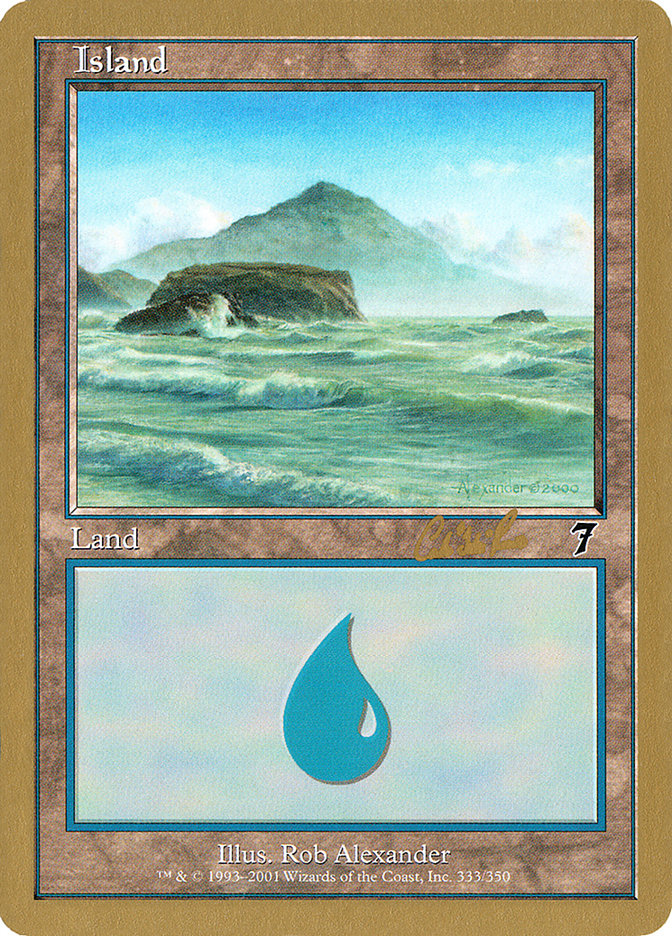 Island (cr333) (Carlos Romao) [World Championship Decks 2002] | Cards and Coasters CA