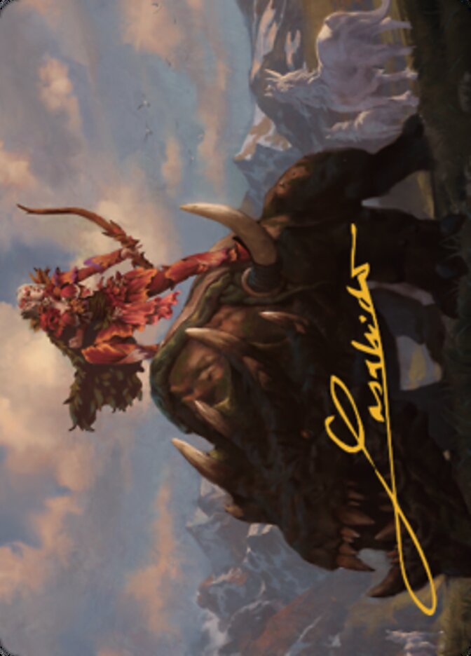 Meria's Outrider Art Card (Gold-Stamped Signature) [Dominaria United Art Series] | Cards and Coasters CA