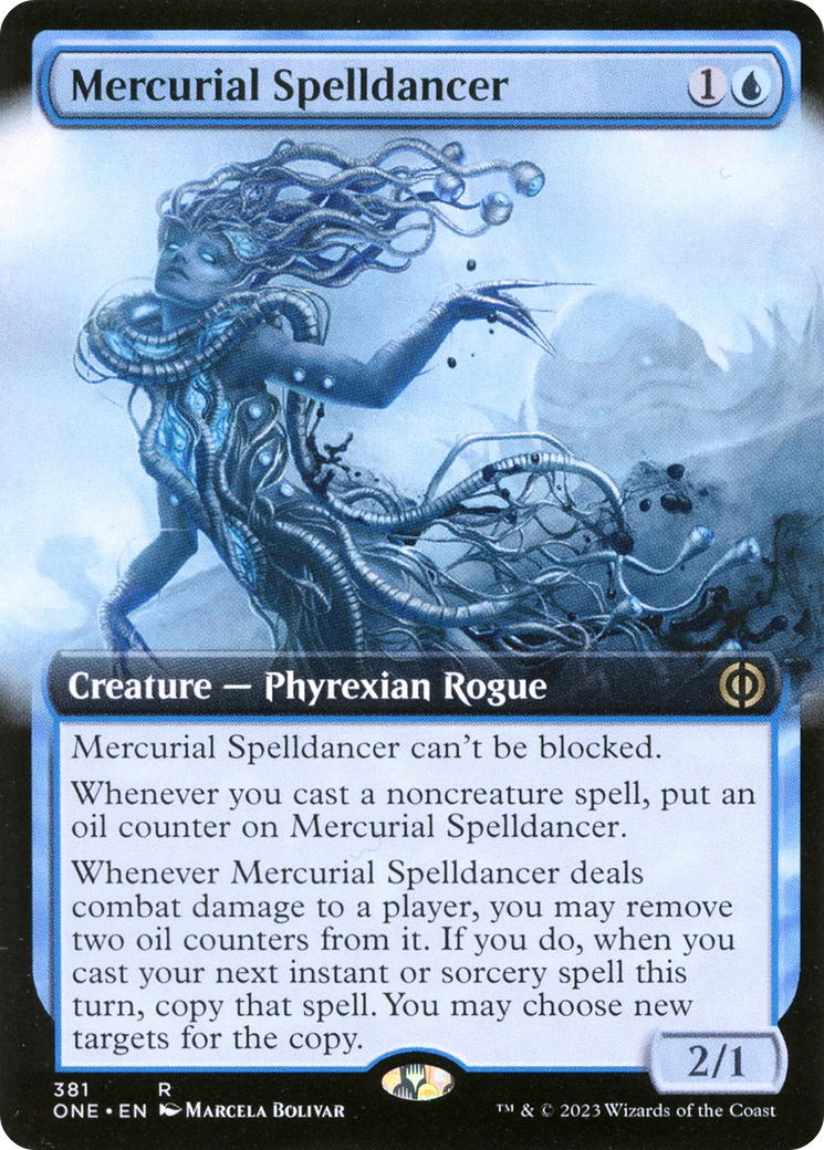 Mercurial Spelldancer (Extended Art) [Phyrexia: All Will Be One] | Cards and Coasters CA