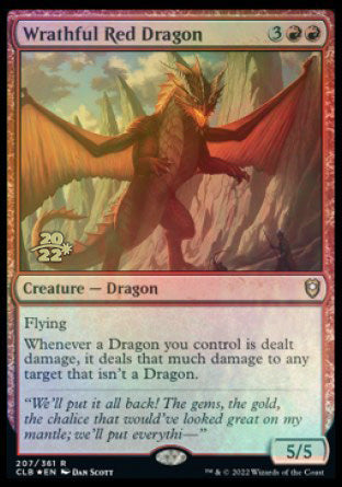 Wrathful Red Dragon [Commander Legends: Battle for Baldur's Gate Prerelease Promos] | Cards and Coasters CA