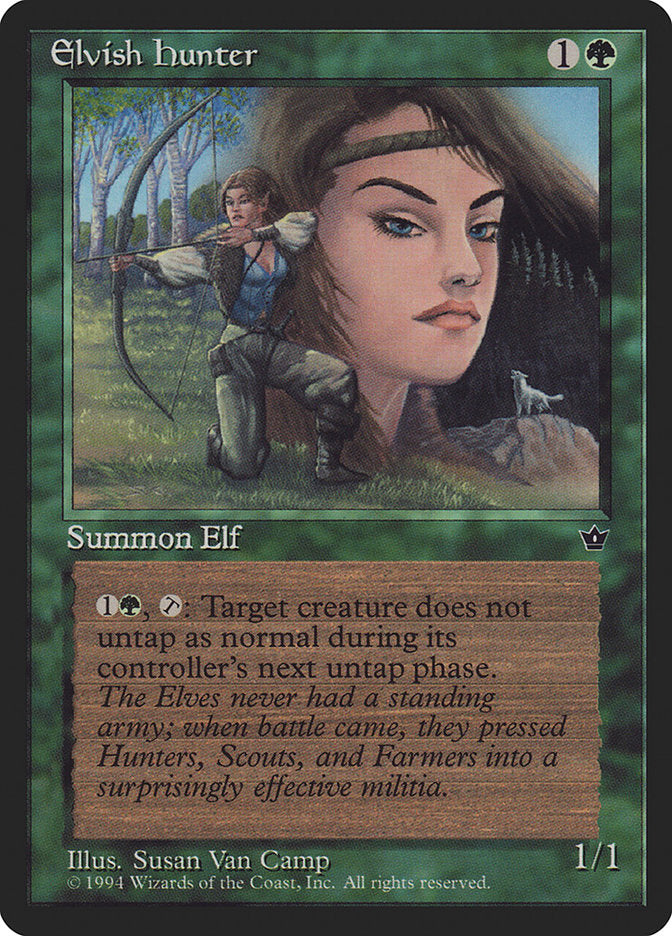 Elvish Hunter (Susan Van Camp) [Fallen Empires] | Cards and Coasters CA